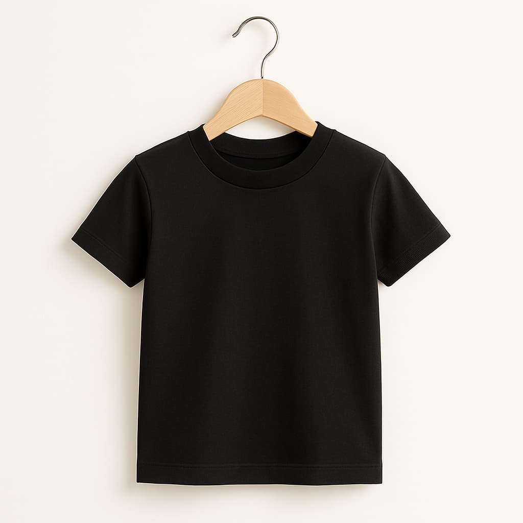 Camiseta Preta Infantil Menina 100% Algodão Várias CoresConfortável
