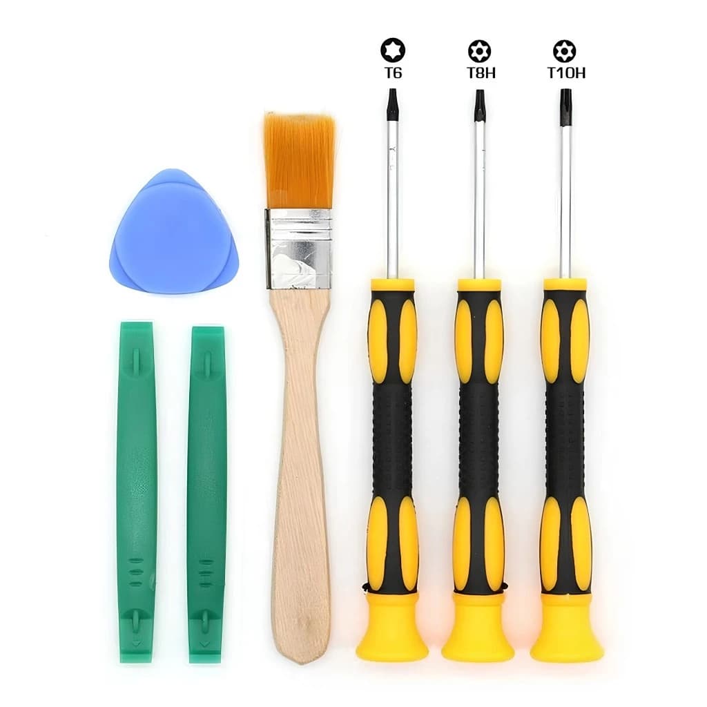 Kit 7 em 1 Chaves Torx Reparo Limpeza Ps3 Ps4 Ps5 Xbox 360 One T6 T8 T10