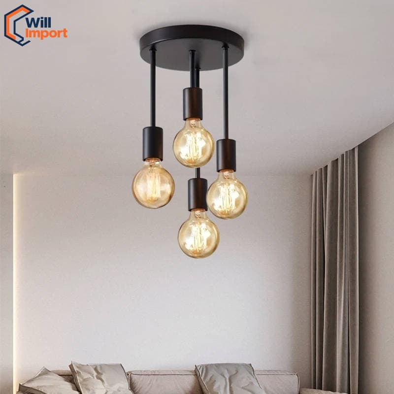 Lustre Luminária Sputnik Aranha 4 Braços Quarto Sala Cozinha