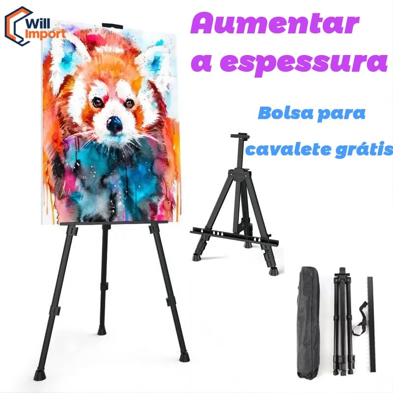 Cavalete Tripé de Pintura Profissional 1,60m Dobrável com Bolsa – Para Tela Grande