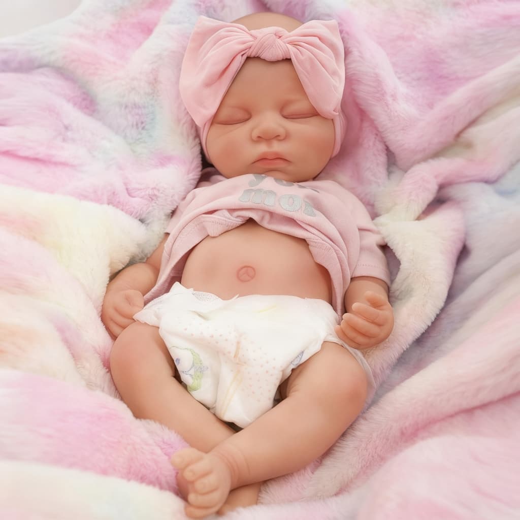 Bebê Reborn 48cm Silicone Solido Menina Mary Kit com Acessórios Pronta Entrega
