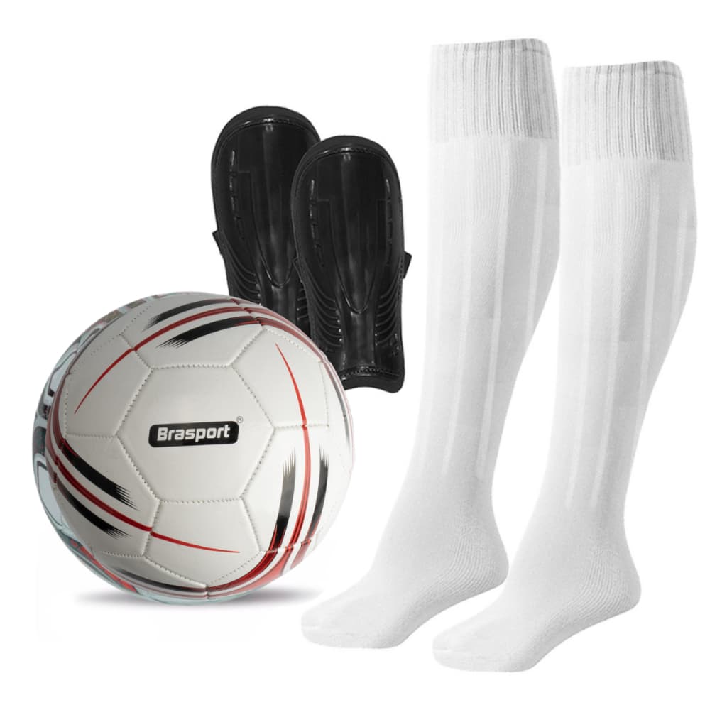Kit Bola de Futebol + Meião Adulto + Caneleira Young
