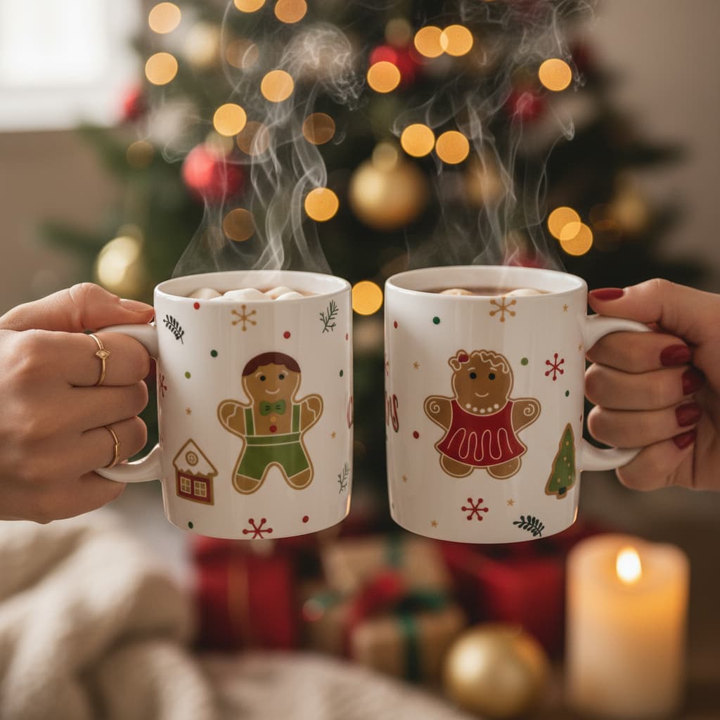 Kit 2 Caneca  Papai Noel em Cerâmica Natal