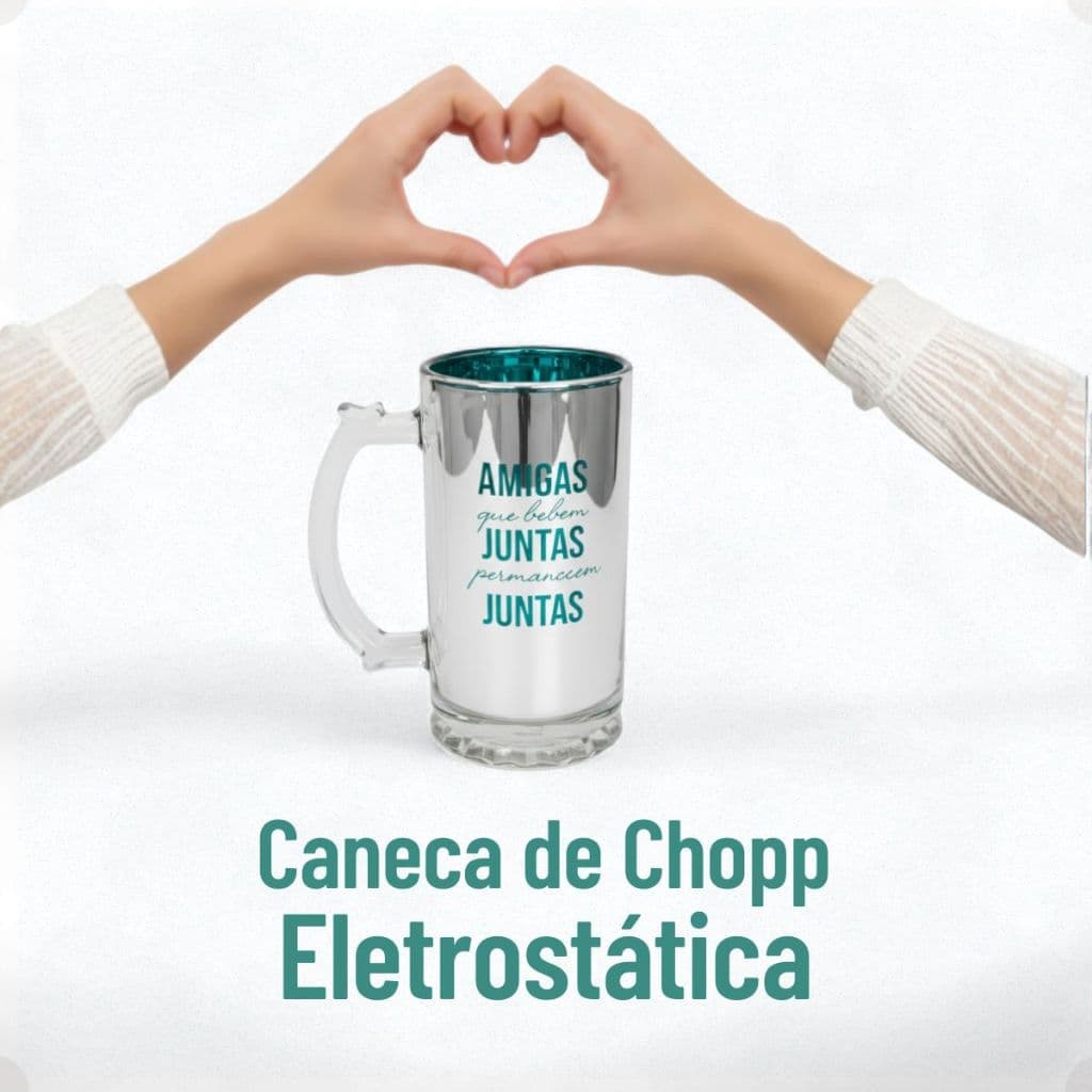 Caneca 450ml Amigas Juntas Chopp Beer Gel Presente Amizade Zona Criativa Festa Brinde Lembrança
