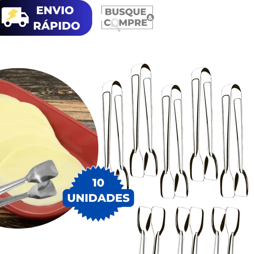 Kit 10 Pegador de Frios de Aço Inox para Presunto Mussarela Petiscos Salame Salada Carne de Massas