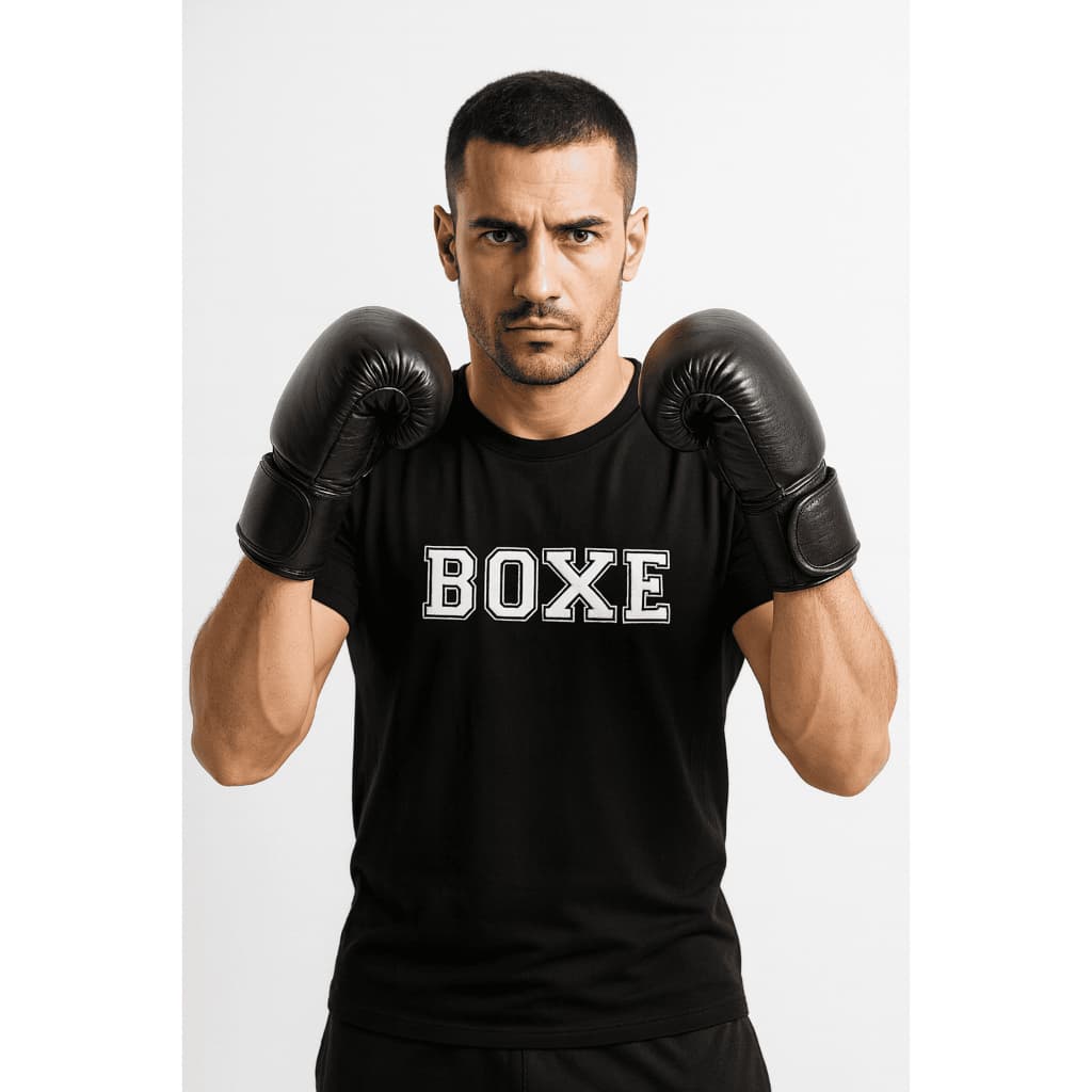 Camisa de Boxe Masculina Treino Academia Preta Muay Thai Boxing Jiu Jitsu MMA Luta Dry Fit