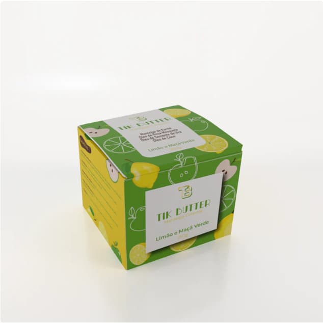 Manteiga Corporal Hidratante com Manteiga de Karité Tik Butter Tik Balm 250g - Limão e Maça Verde