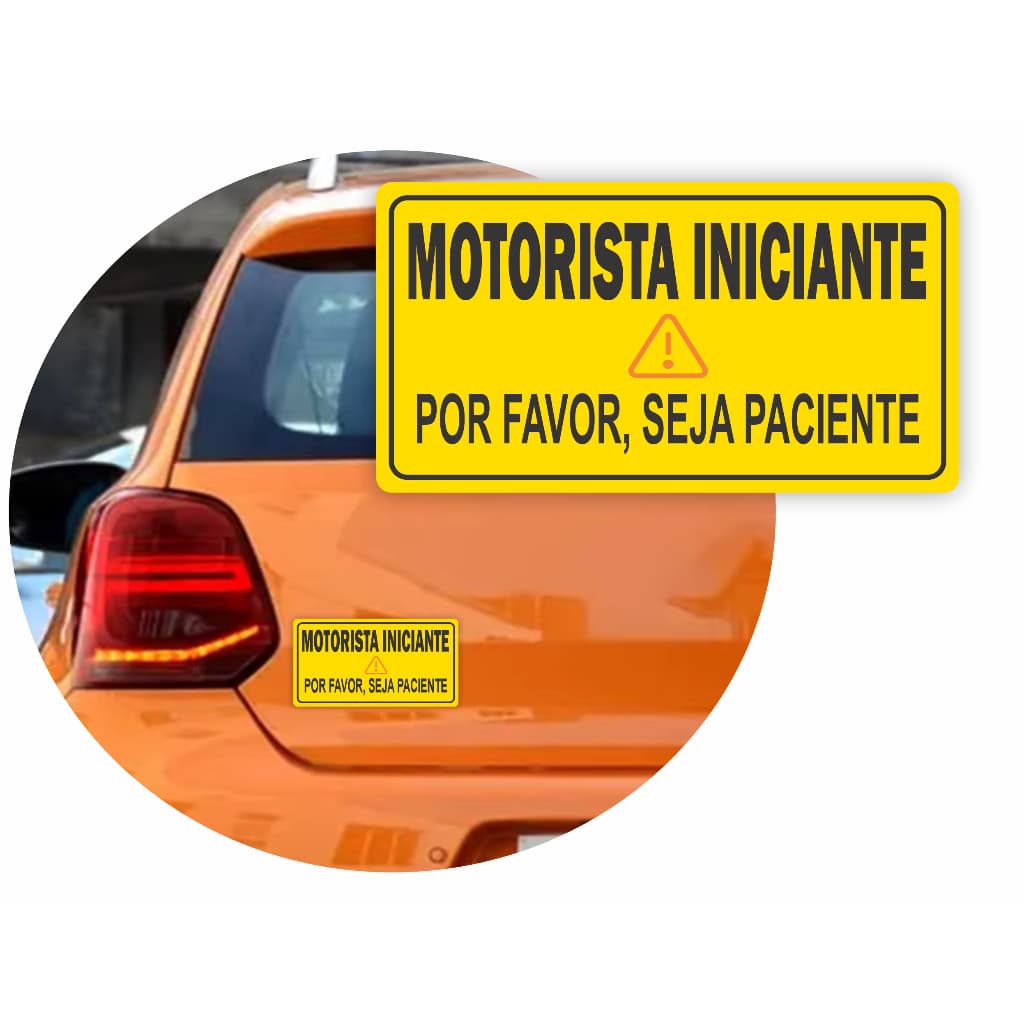 Adesivo Magnético Motorista Iniciante Ímã De Carro Motorista Recem Habilitado Em Treinamento