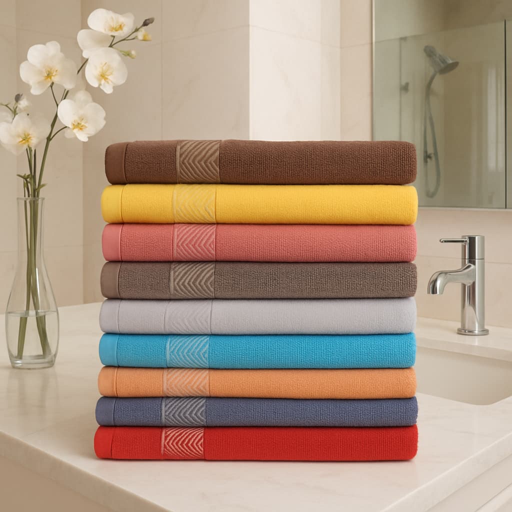 Kit 5 Toalhas de Banho Popular 100% Algodão – Macias e Super Absorventes Clean