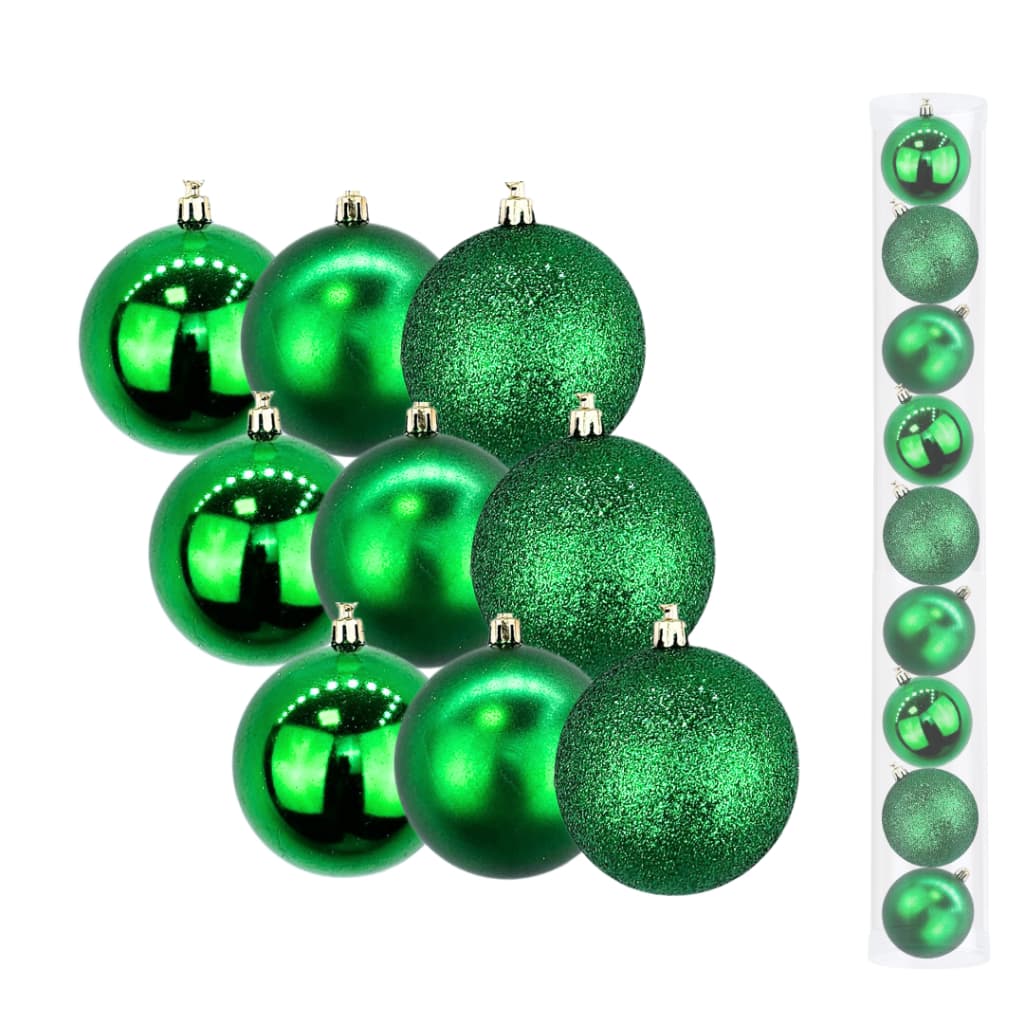 Bola de Natal Lisa Glitter Fosca tamanho 06cm Verde Bola Natalina Tubo