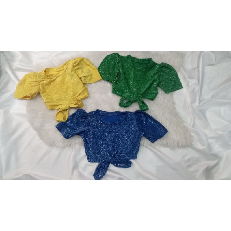 Cropped Nozinho Glitter Moda Infantil Menina