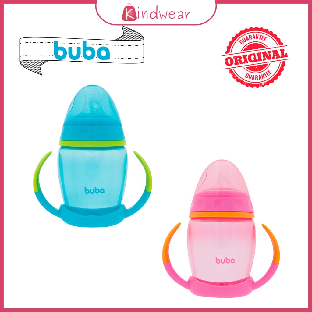Copo Infantil treinamento para Bebê com Alça Removível e Bico em Silicone Buba 250ml