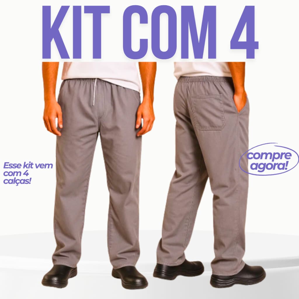 Kit com 4 Calças de Brim Super Resistentes para Trabalho Pesado – Durabilidade Garantida!