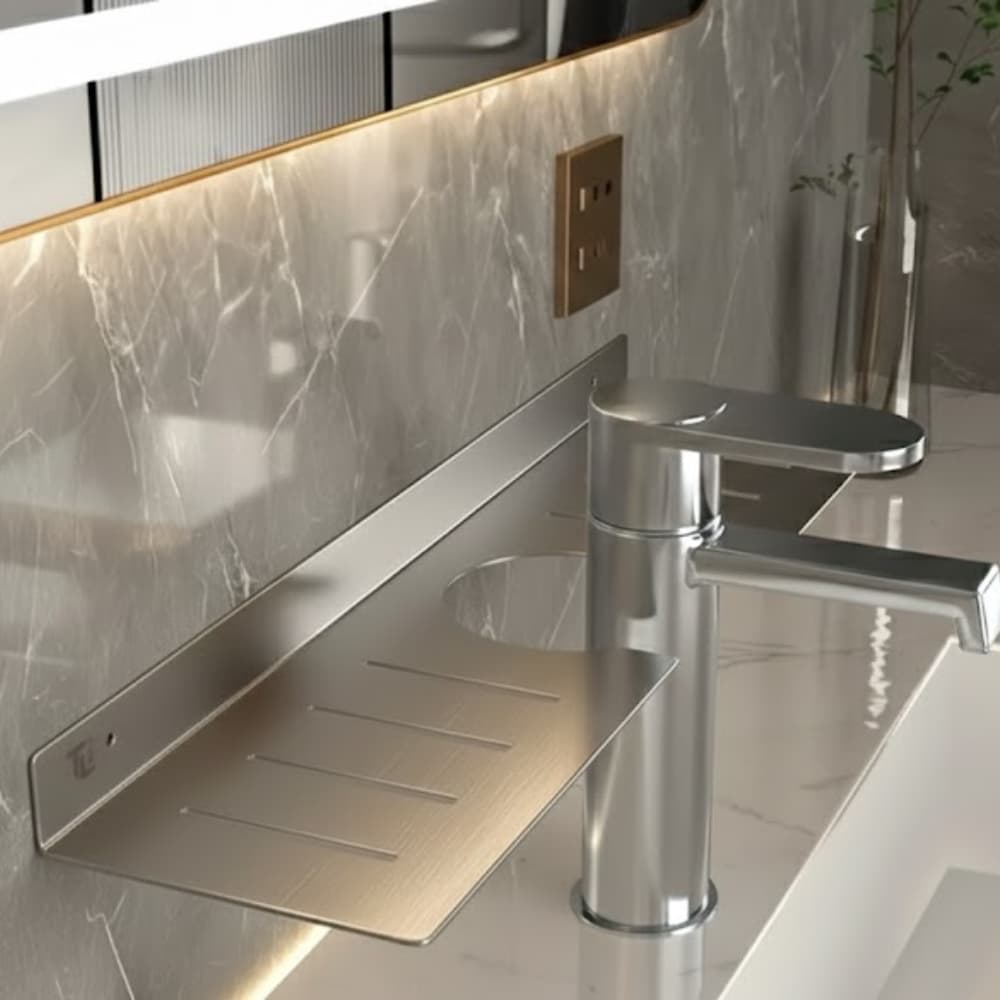 Prateleira Pia Cozinha E Banheiro Inox de 50cm com Kit de Instalação Antiferrugem Porta Copo