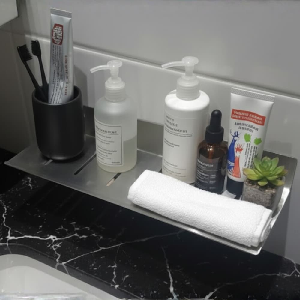 Porta Shampoo Banheiro Sabonete Prateleira Antiferrugem c Kit Instalação Porta Shampoo Para Banheiro
