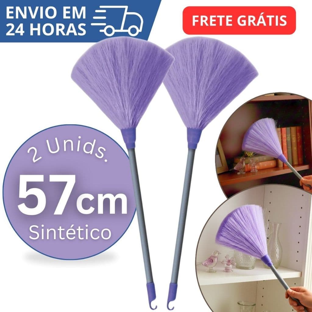Espanadores Pó Fibra 57 Cm Limpa Poeira Grande Mix 3