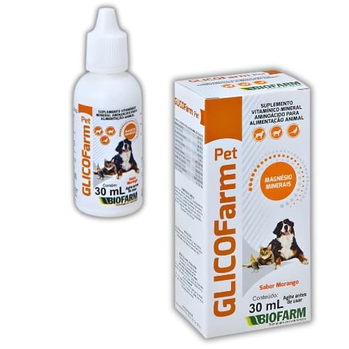 Biofarm Glicofarm Pet – Suplemento Veterinário Para Revitalizar Cães e Gatos com Baixa Energia 30mL