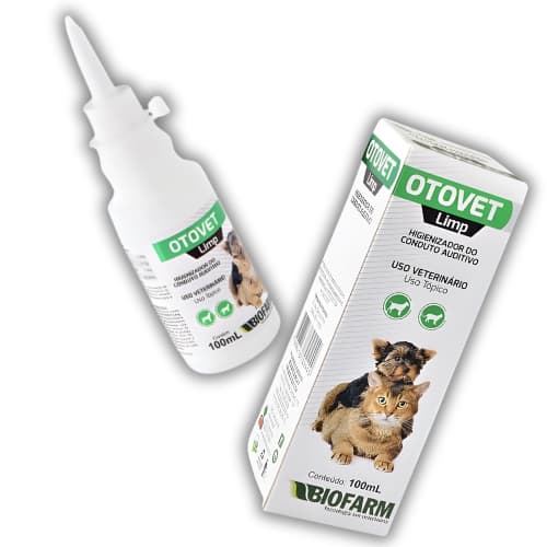 Solução Auricular Pet Otovet Limp Biofarm 100mL – Higiene e Conforto Para Cães e Gatos