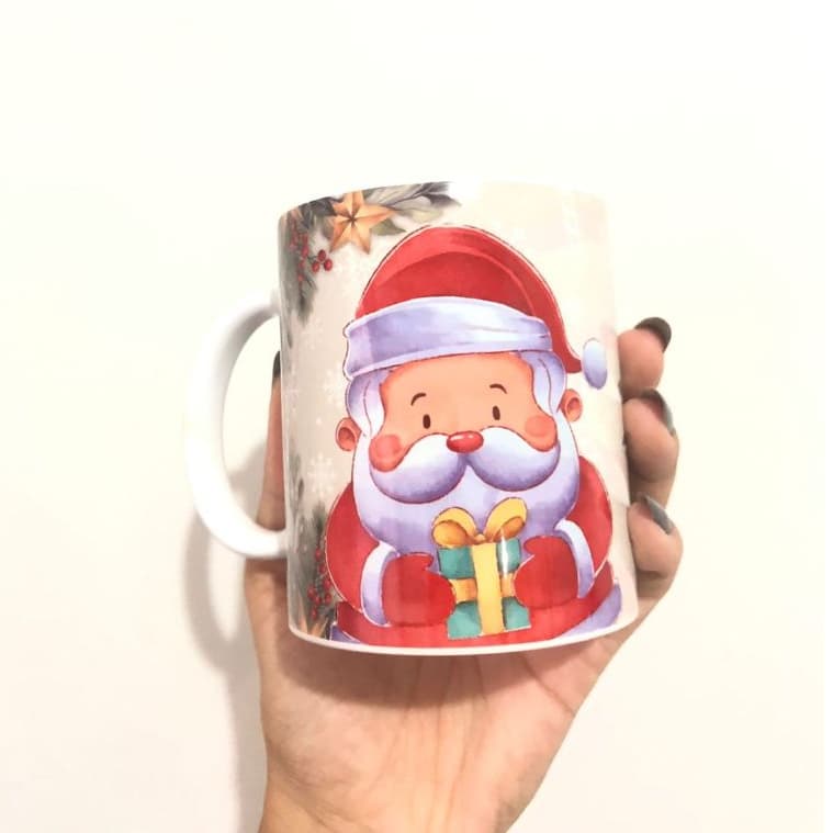 Caneca Personalizada com Tema de Natal | Com Nome ou Foto | Presente Criativo