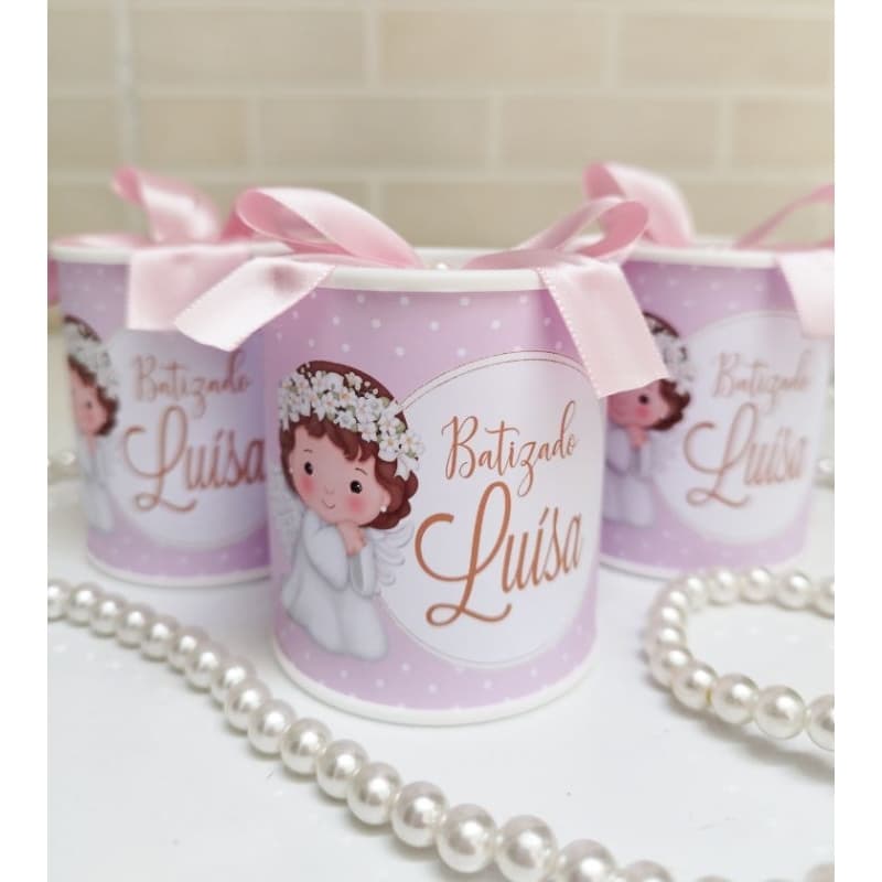 Tubolata 7x6 Lembrancinha Personalizada / Batizado Primeira Eucaristia Comunhão anjinho