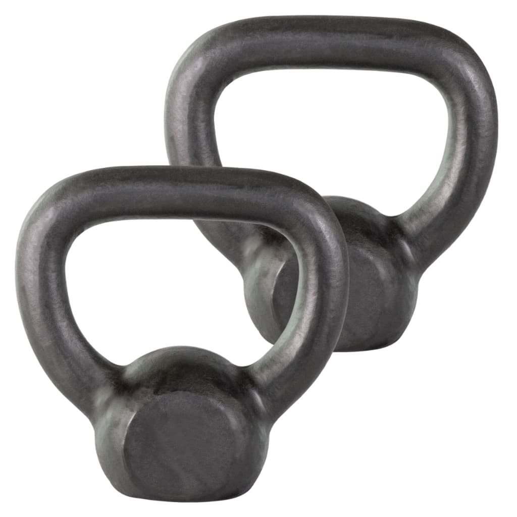 Kit 2 Kettlebell Pintado 4 KG Preto Ferro Fundido