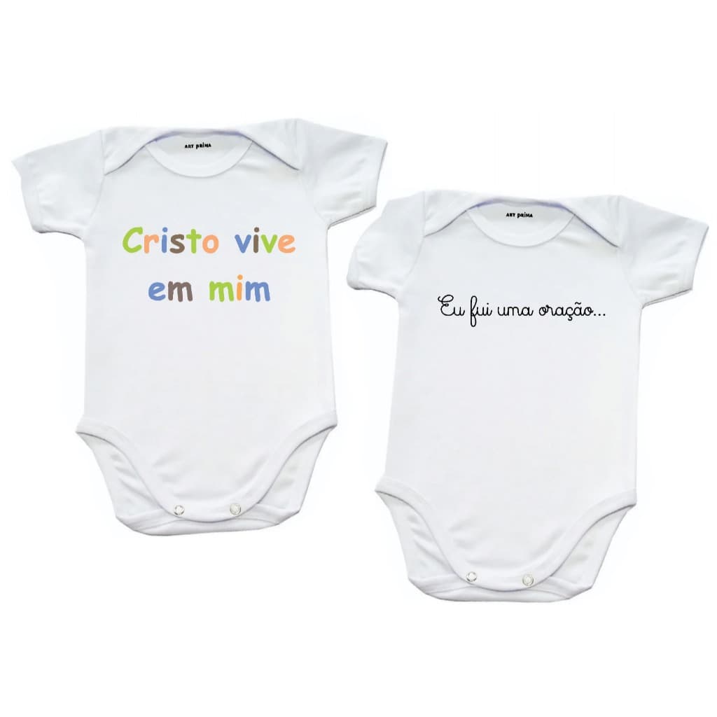 Kit 2 Body Cristão Frases Cristãs Para Bebê  Presente Chá Revelação Mãe Gestante