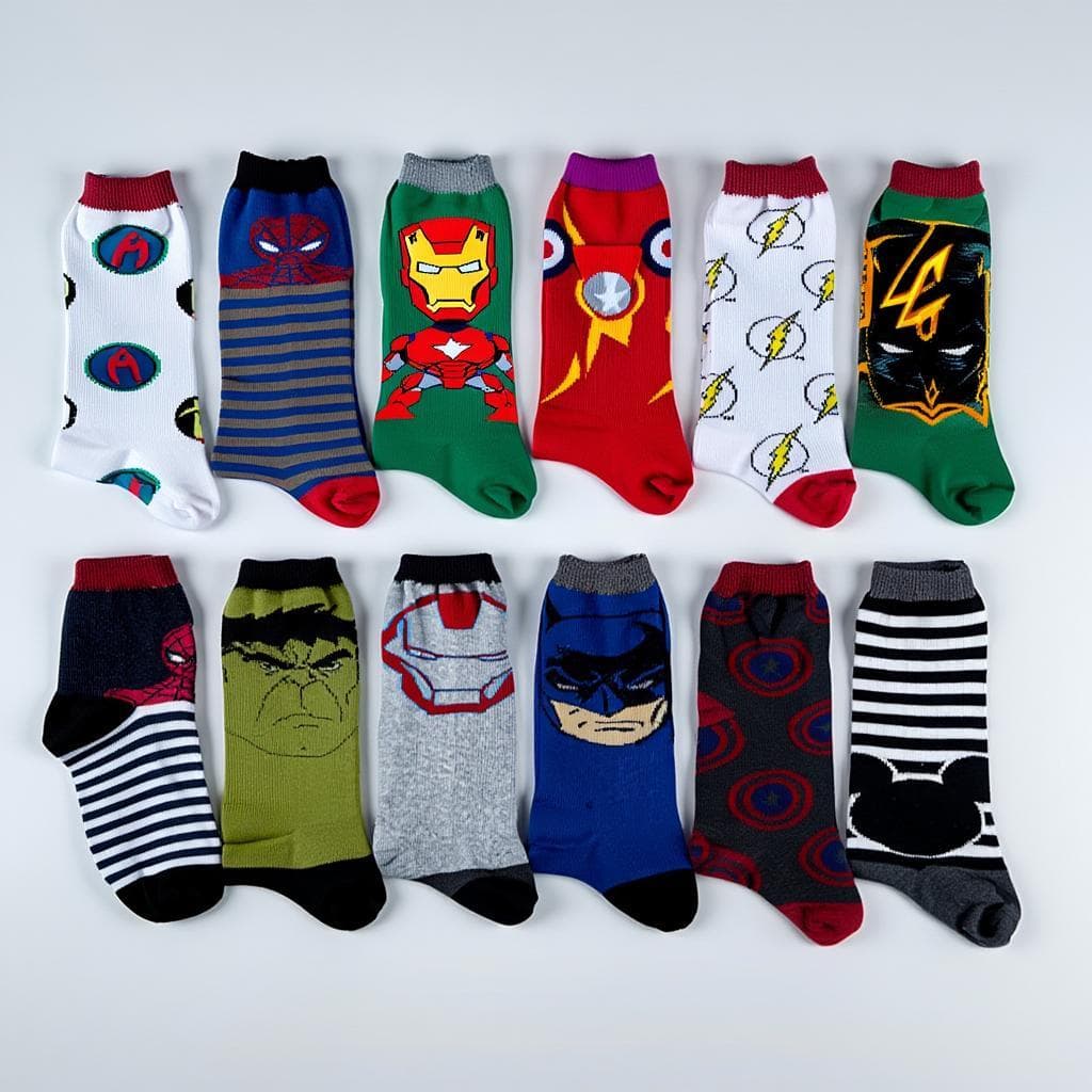 Meias 100% Algodão Infantil Personagens Super Herói Entrega Rápida