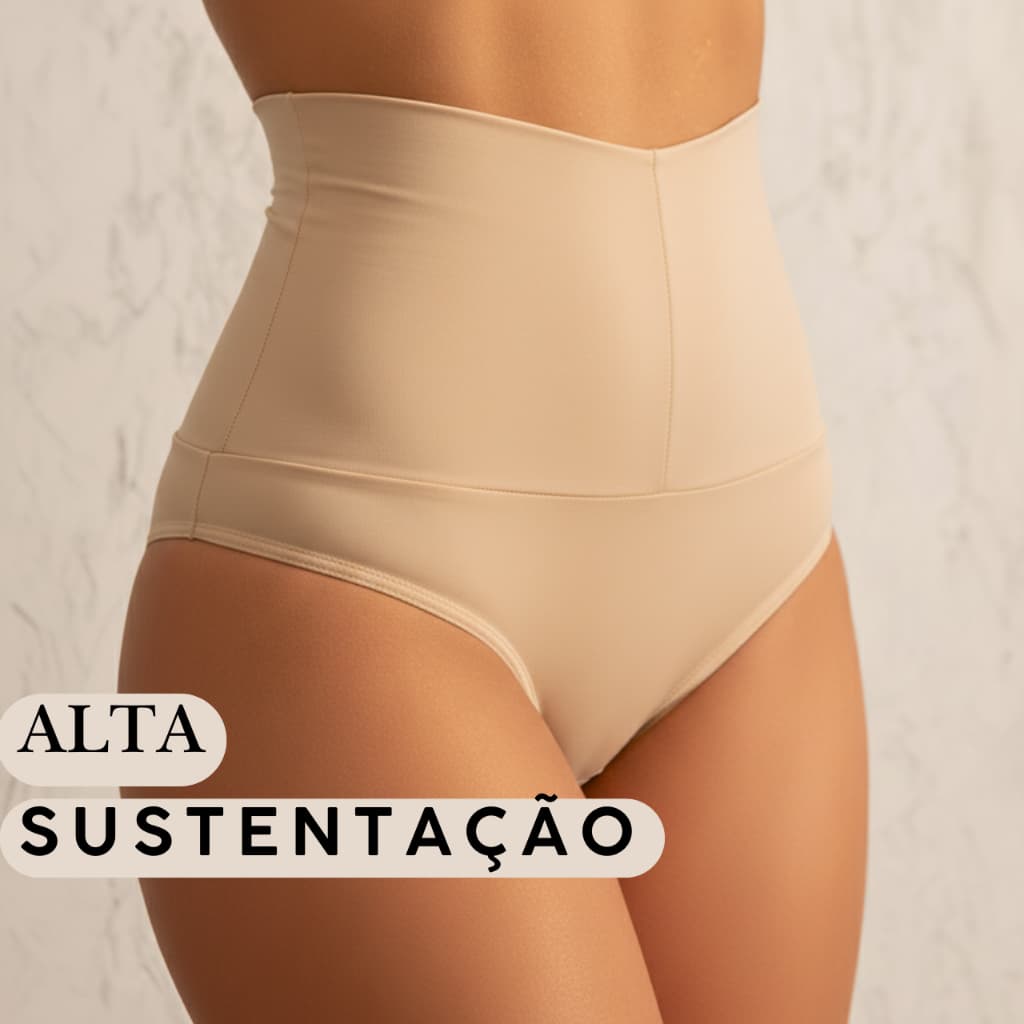 Calcinha Cinta Aperta Barriga Modelador Cintura Alta Compressão Cós Alto Segura Barriga Modeladora