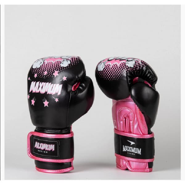 Luva De Boxe Infantil Pow Rosa E Preto Maximum