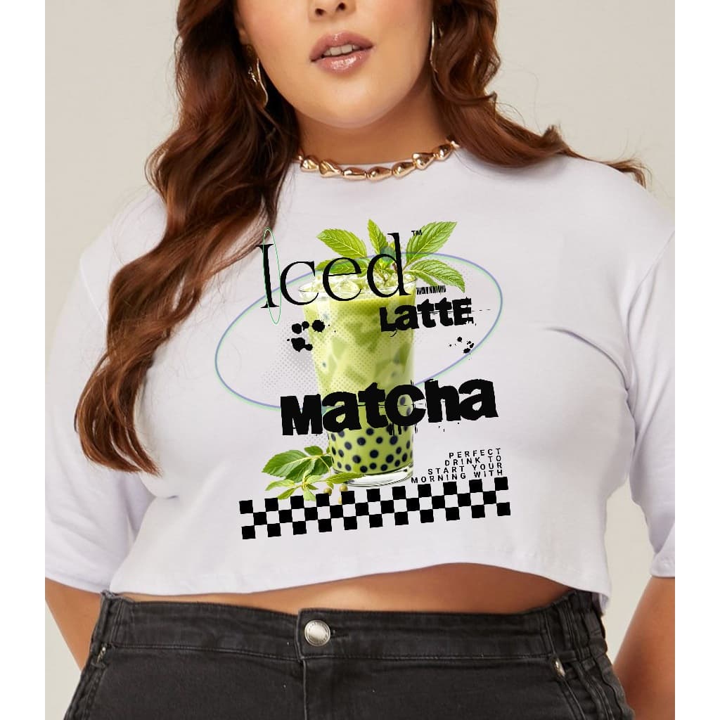Cropped Oversize Candy Color - Iced Latte Matcha | Viscolycra Premium | Moda Casual Estilosa