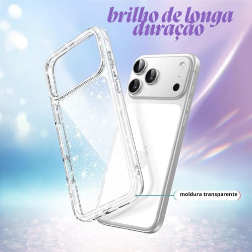 CAPA CAPINHA BRILHO SLIM CLEAN GLITTER  IPHONE 17/ 17 AIR/ 17 PRO/ 17 PRO MAX