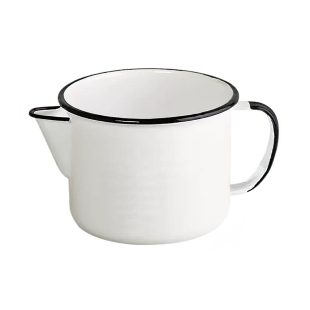 Caneca Esmaltada Com Bico 1L Indução, Gás, á Lenha cor Branco