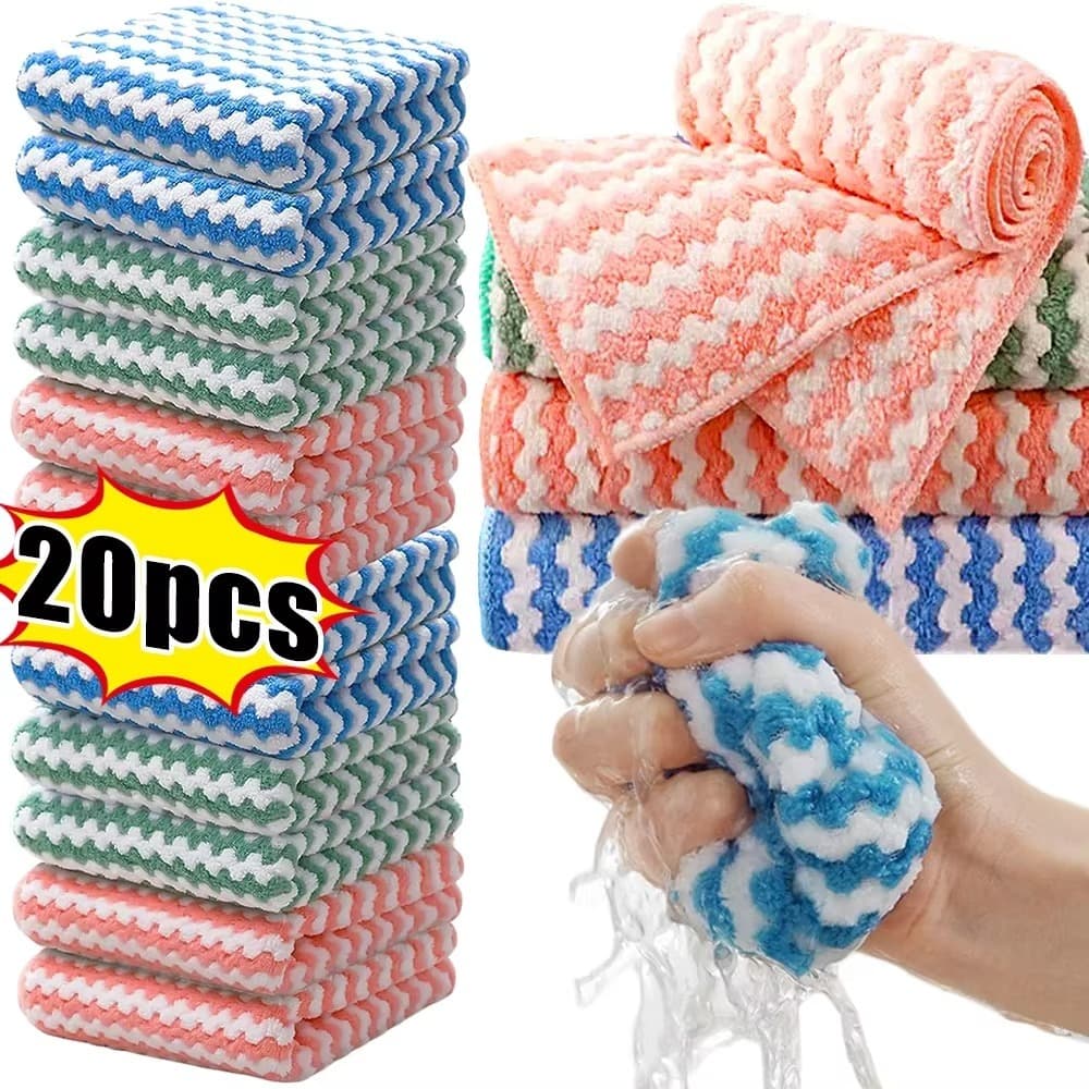 Kit 03/06/12/18/20 Panos De Prato Mágicos Microfibra: Alta Absorção, Reutilizáveis, Não Risca.