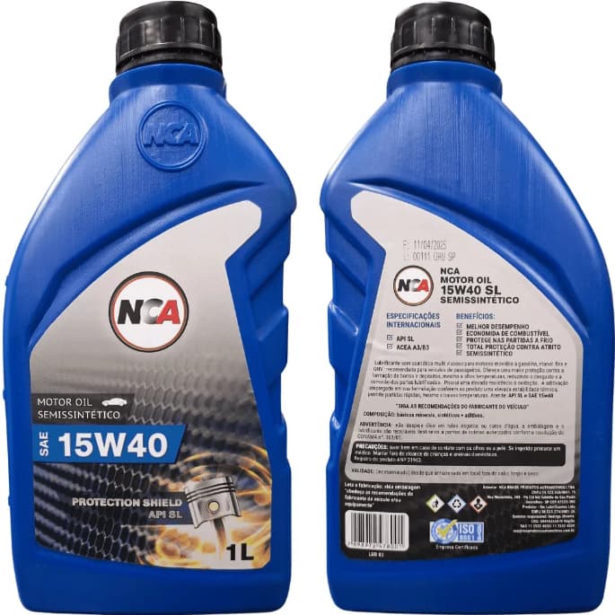 Óleo De Motor NCA 15W40 Protection Shield Semissintético 1L