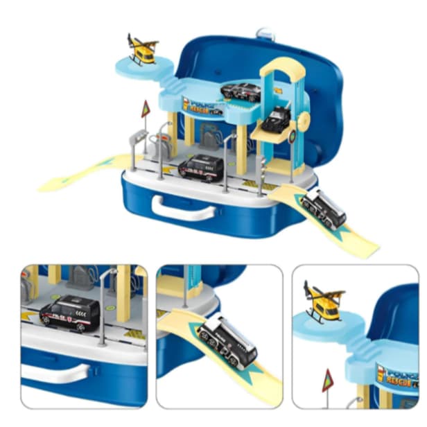 Maleta Pista De Carrinhos Infantil Para Crianças Presente De Natal Carro Infantil