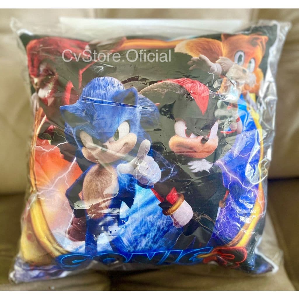 Almofada Cheia Sonic Fofinha Com Enchimento Menino Decorativa 30Cm Coleção Personagens Desenho Animado Filme Aventureiro