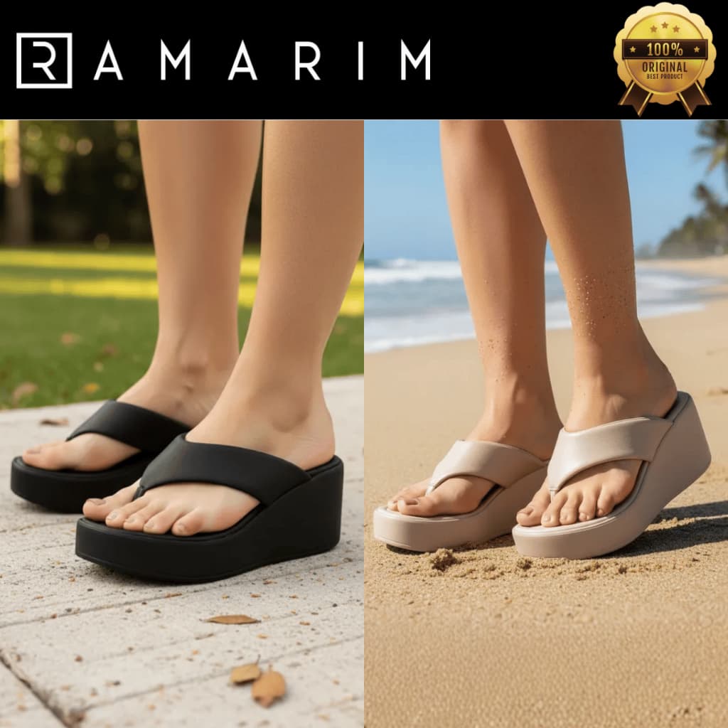 Tamanco Ramarim Feminino Bloco Plataforma Anabela Alta Confortável Leve Tiras Largas Original
