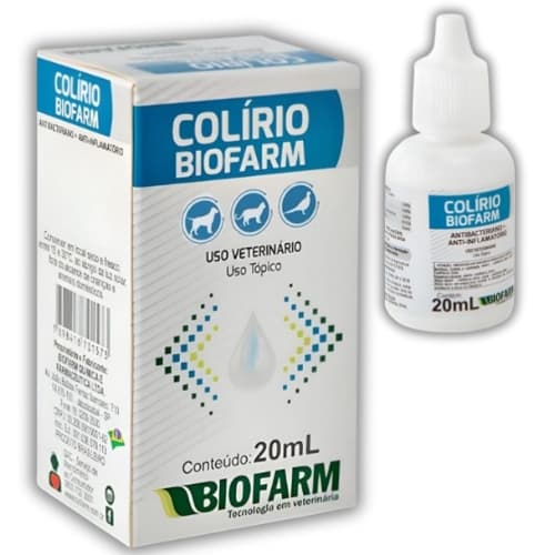 Biofarm Colírio Antibacteriano – Ação Rápida Contra Irritações, Limpeza e Bem-estar Ocular em Pets