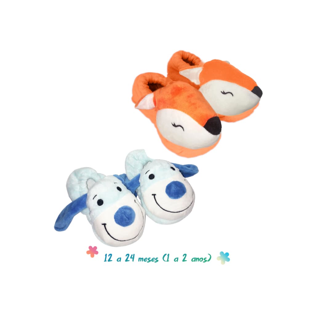 Pantufa Infantil Tam P 12 a 24 meses (1 a 2 anos) em Pelúcia | Divertida | Antialérgica |