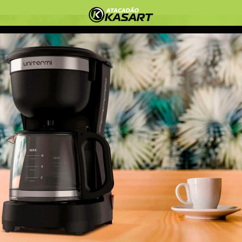 Cafeteira Elétrica Unitermi – 6 Xícaras | Filtro Permanente | Design Compacto