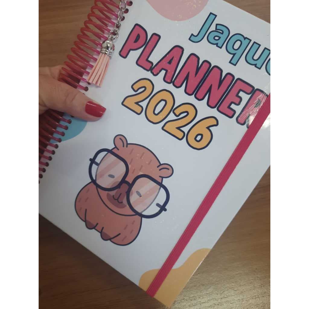 Planner pessoal, Agenda, 2026, planner, agenda escolar, papelaria, cadernos, capivara, capybara, controle fitness
