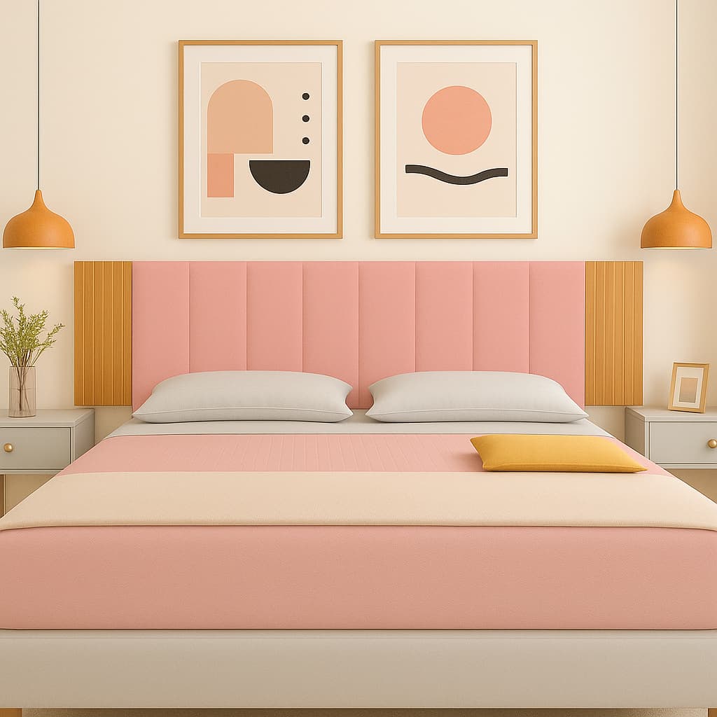 Kit Cabeceira Estofada + Ripado MDF De Cama King Queen Casal Solteiro 45x20 Kit Completo