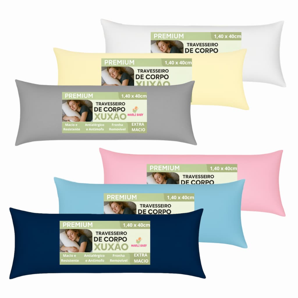 Travesseiro De Corpo Xuxão 1.40x40cm 2 Unidades Com Capa Removivel Super Macio