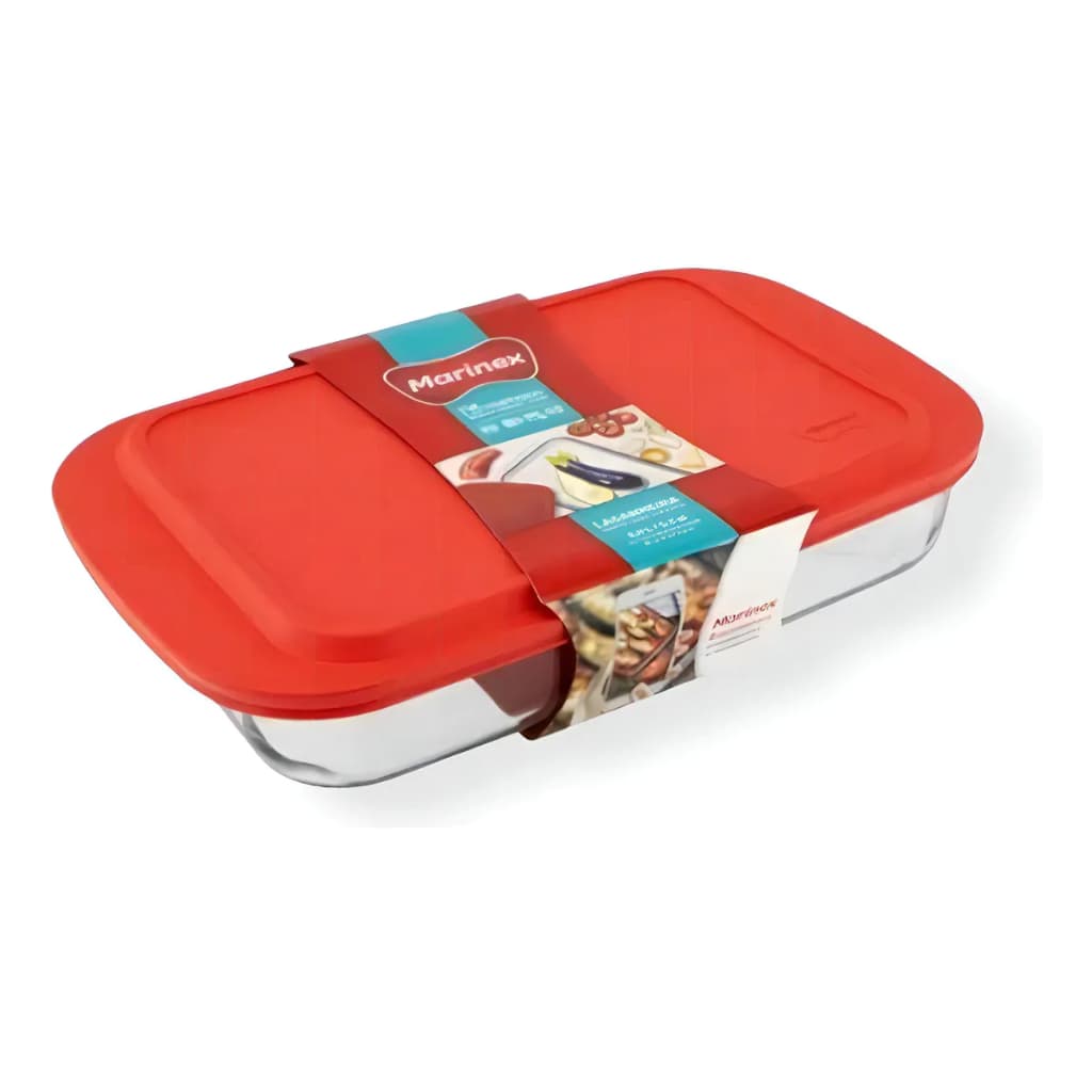Lasanheira Marinex Com Tampa Travessa Assadeira Grande 5 L T Vermelho