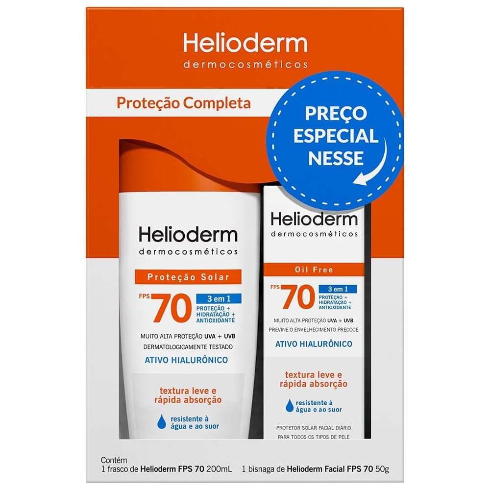 Kit Protetor Solar Helioderm Fps70 + Protetor Facial 50g