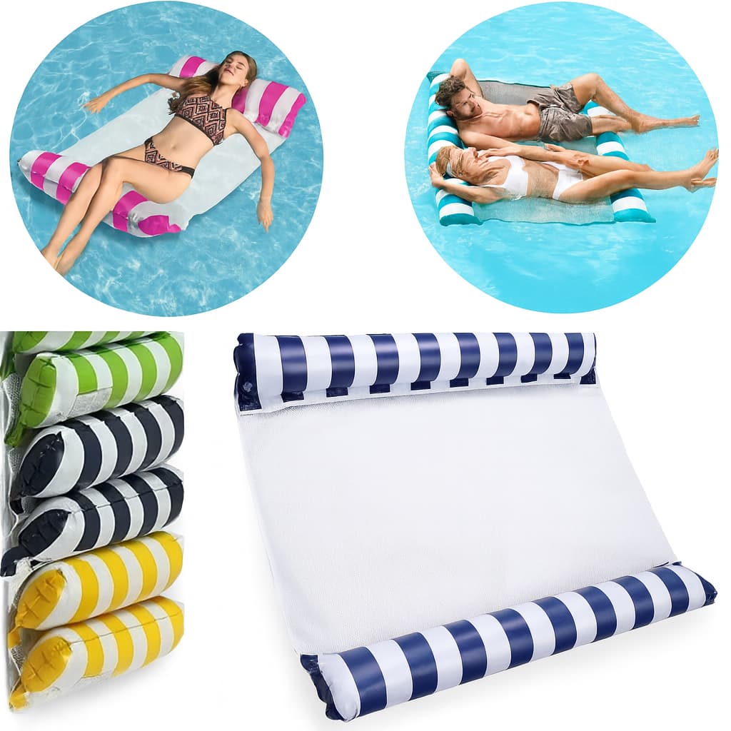 Boia Rede flutuante Inflável de Piscina Colchão para água Reclinável Verão
