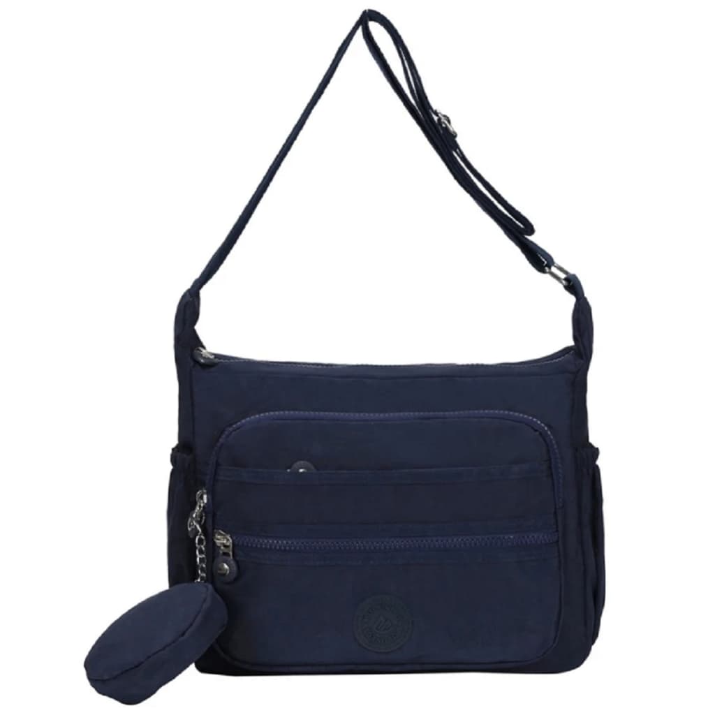 Bolsa Feminina Transversal Multi Bolsos Nylon, Bolsa de Ombro com Alça, Bolsa de Viagem Leve Tiracolo com porta moeda