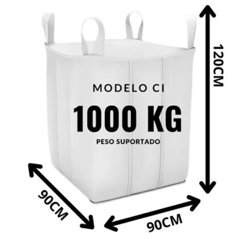 Saco Big Bag Reforçado Boca Aberta 1000kg C1 90x90x120