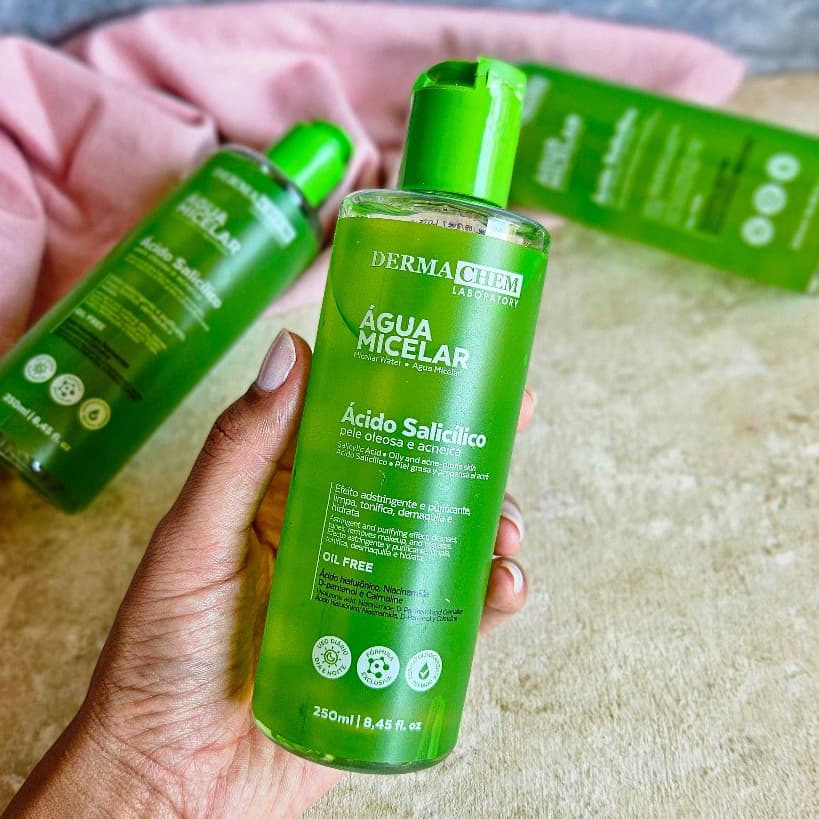 Água Micelar Ácido Salicílico Dermachem - Limpeza Profunda para Pele Oleosa - Antiacne e Impurezas