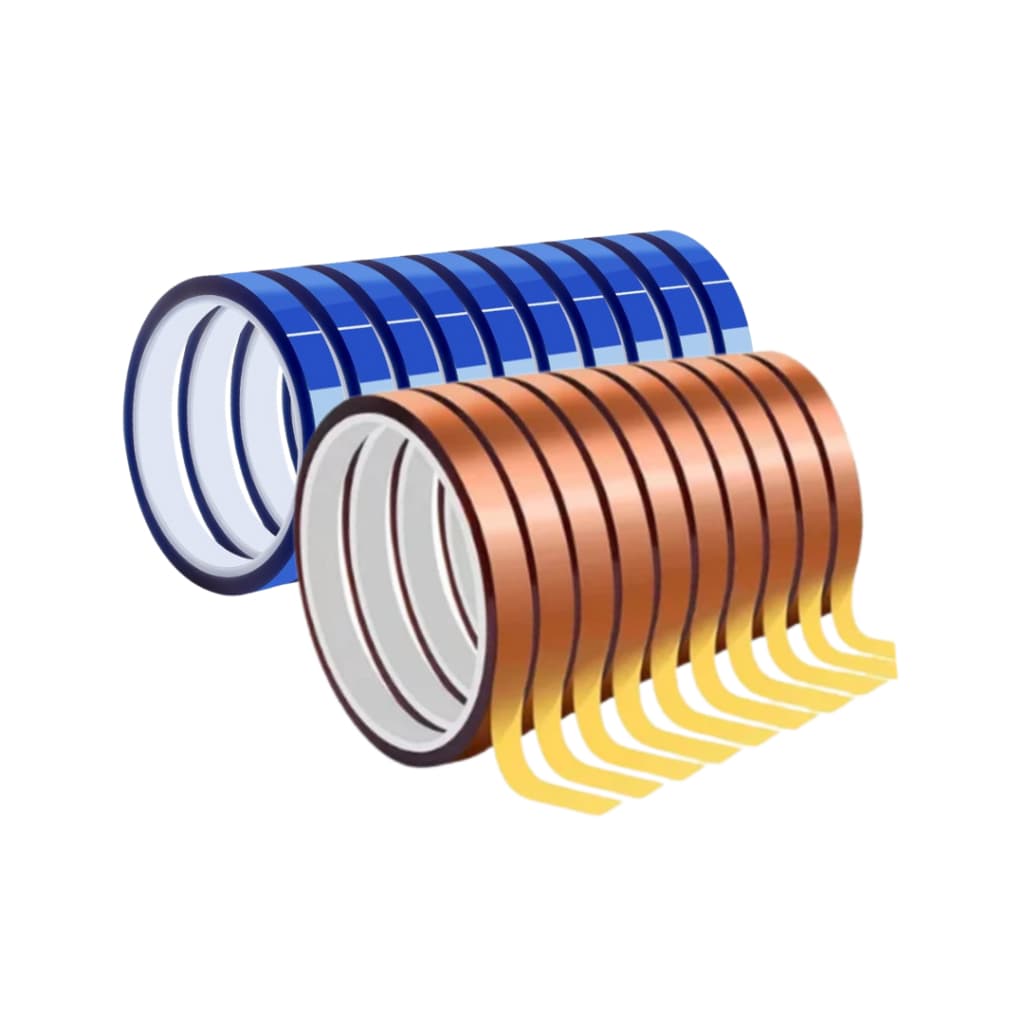 1/2/3/4 Fita Kapton Térmica Poliamida  6mm X 33m ou 1cm X 33m – Alta Temperatura - Azul ou Dourada |